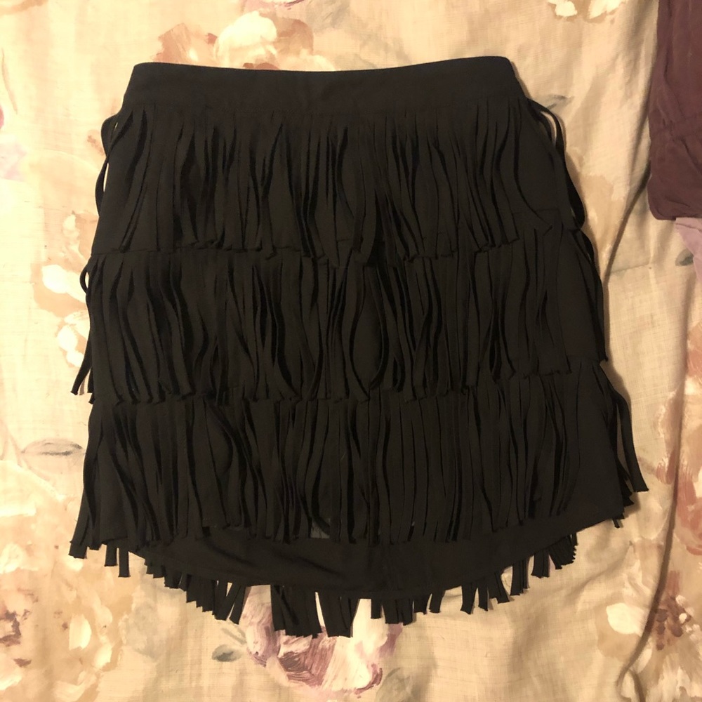 Guess Black Fringe Skirt